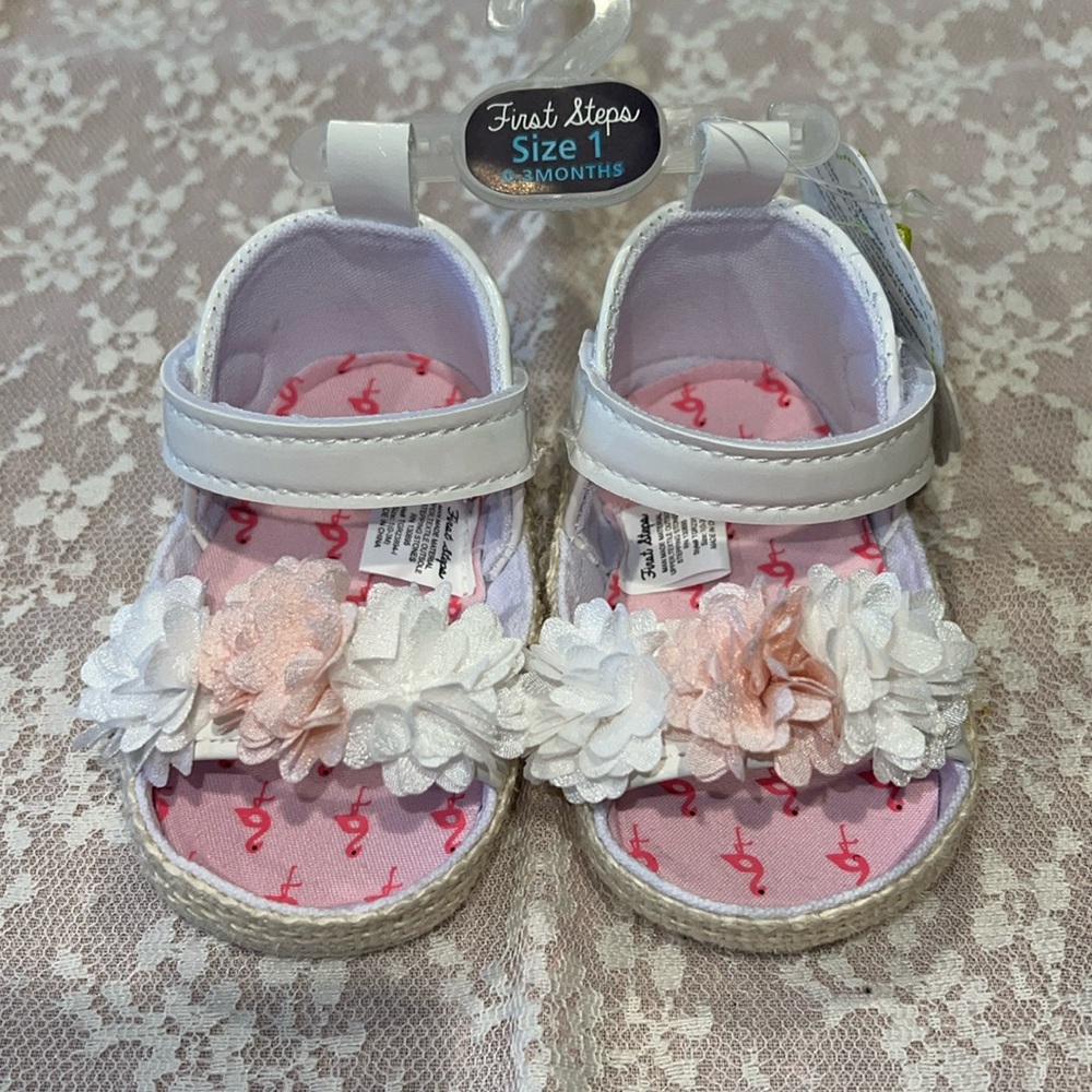 Girl open toe flower sandals.